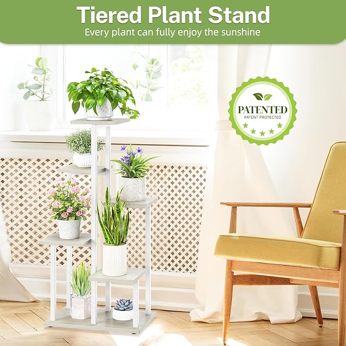 iDavosic.ly 6 Tier Plant Stand Indoor, Tiered Corner Plant Shelf - Image 2