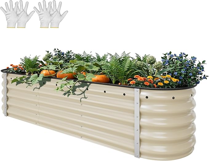 YITAHOME 17" Tall 6 in 1 Large Raised Garden Bed Kit, 6.5x2x1.4ft Galvanized - Image 8