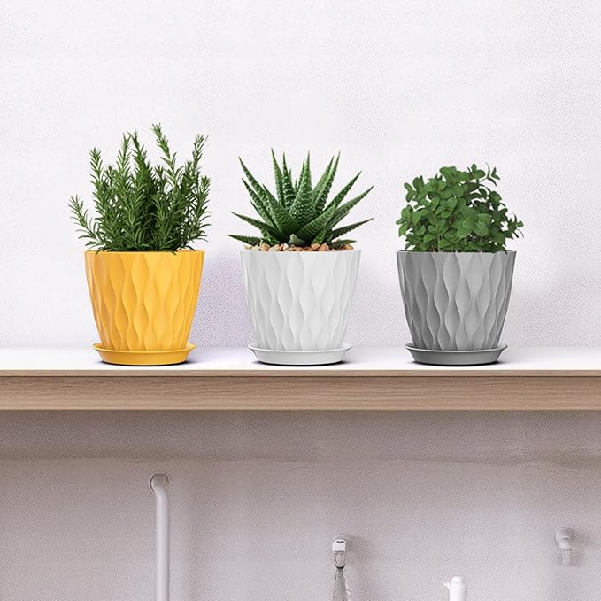 5 Inch Planter Pots, 6 Pack Indoor Planters, Small Flower Pots - Image 6