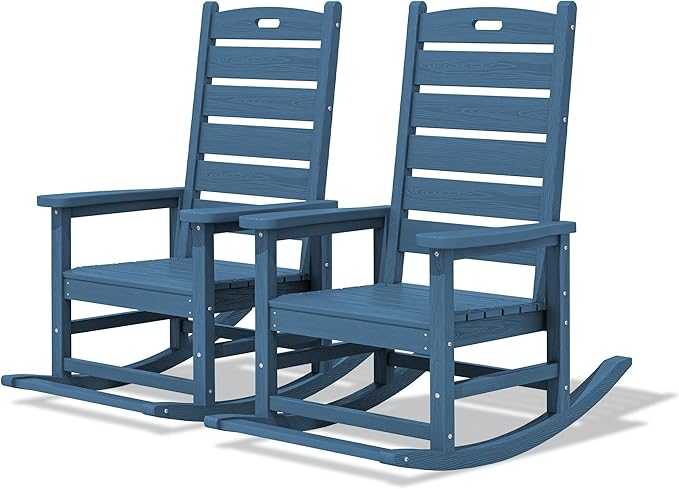 SERWALL Outdoor Rocking Chair Set of 2, Oversized Rocking Chair by SERWALL