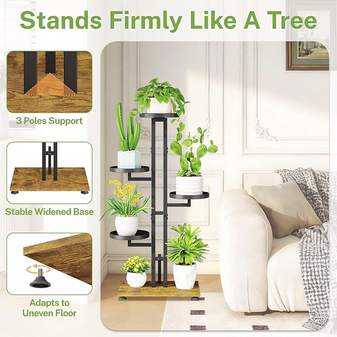 iDavosic.ly 4 Tier Plant Stand Indoor Outdoor, Tiered Corner Multiple Flower - Image 3