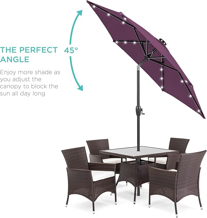 Best Choice Products 7.5ft Outdoor Solar Market Table Patio Umbrella - Image 2