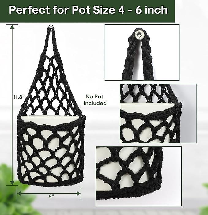 2PK Wall Planters for Indoor Plants, Macrame Plant Hanger | Plant Hanger - Image 5