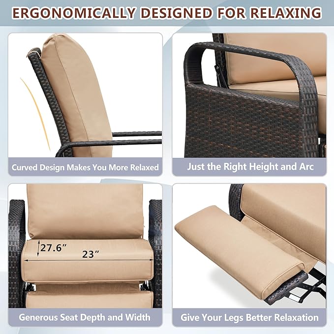 ATR ART TO REAL Outdoor Recliner, Outdoor Wicker Recliner Chair - Image 7