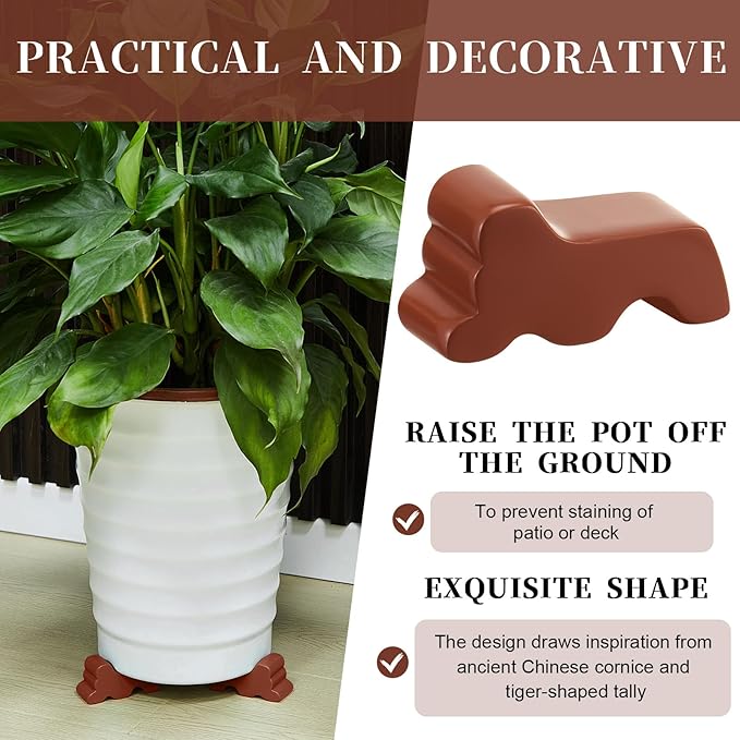 Kigeli 6 Pcs Resin Garden Pot Feet - Image 4