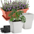 6-Pack 17" + 7" Window Box Planters & Square Pots by RooTrimmer