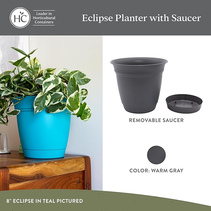 The HC Companies 12 Inch Eclipse Round Planter Pots - Image 2