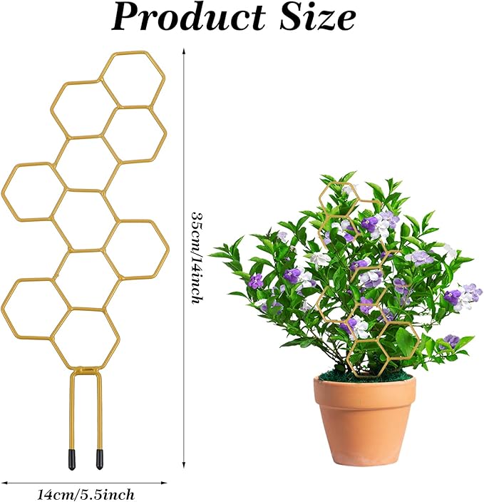 Grevosea 14 Inch Trellis for Climbing Plants Indoor, Plant Trellis Indoor Small - Image 2