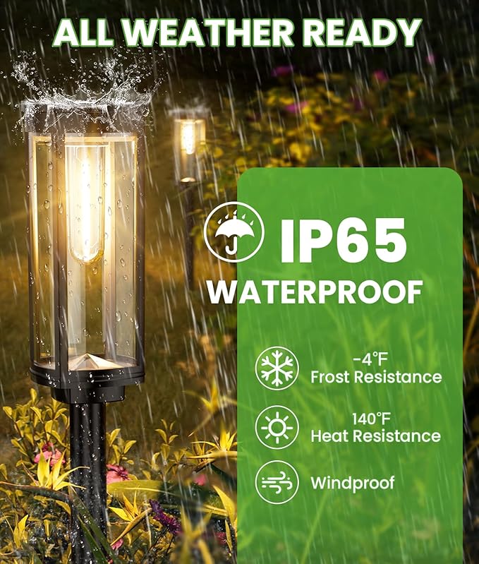 Solar Pathway Lights Outdoor, 4 Pack Bright Solar Powered Garden Lights - Image 6
