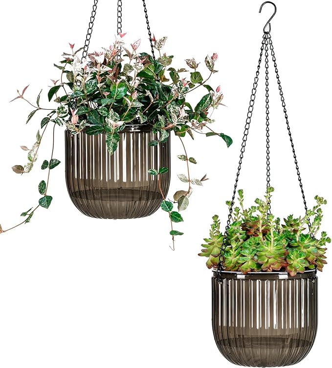Josteve 6.5 Inch 2 Pcs Self Watering Hanging Planter Indoor Plant Pots Drainage by Josteve