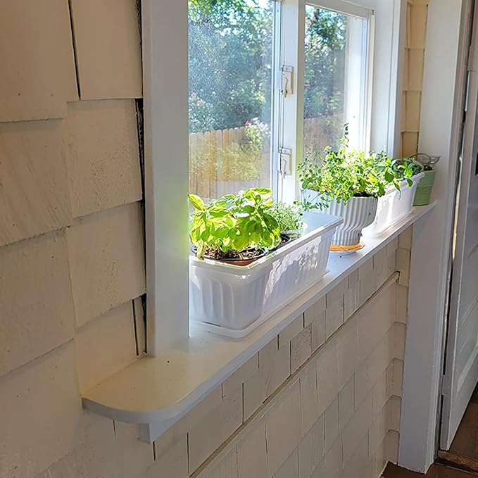 JOIKIT 6 Packs 17 Inch White Plastic Flower Window Boxes Planters - Image 7