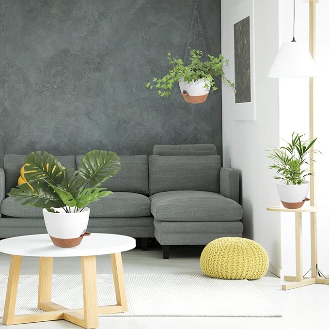 Hanging Planters for Indoor Outdoor Plants, 2 Pack Self Watering Hanging Pot - Image 7