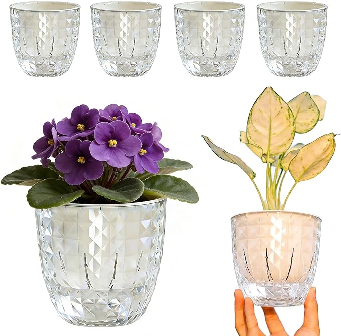 6 Pack 4 inch Self Watering Pots Planters by XKYQSY