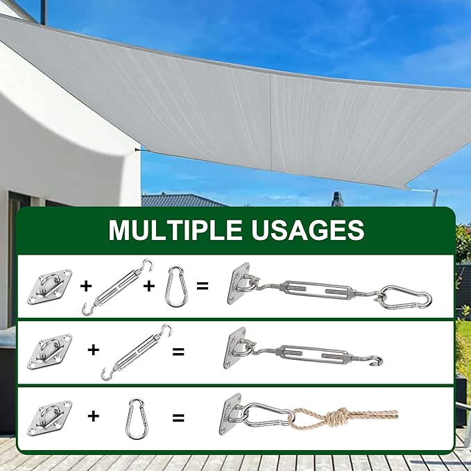 YOFIT 44 Pcs Shade Sail Hardware Kit, 5 Inch Outdoor Sun Sail Accessories - Image 5