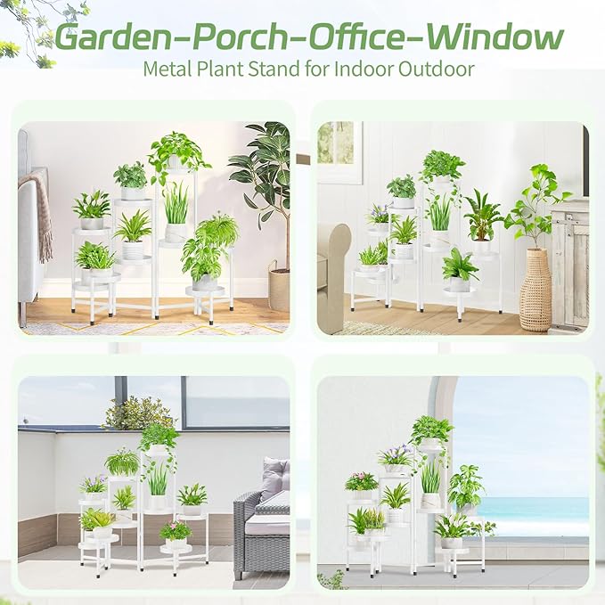 iDavosic.ly Plant Stand Indoor Outdoor, 9 Tier Corner Metal Flower Display - Image 3