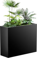 All-Weather Large Metal Planter Box, Modern Tall Outdoor Planters by CONGFUTT