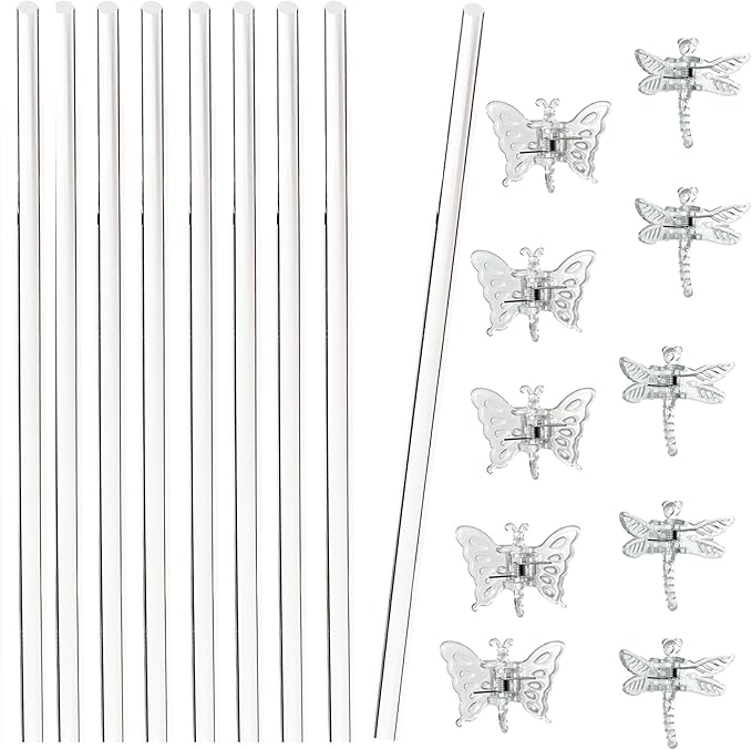 30Pcs Acrylic Plant Stakes Garden Single Stem Plant Support Stakes Clear Orchid by DAGUANZHI