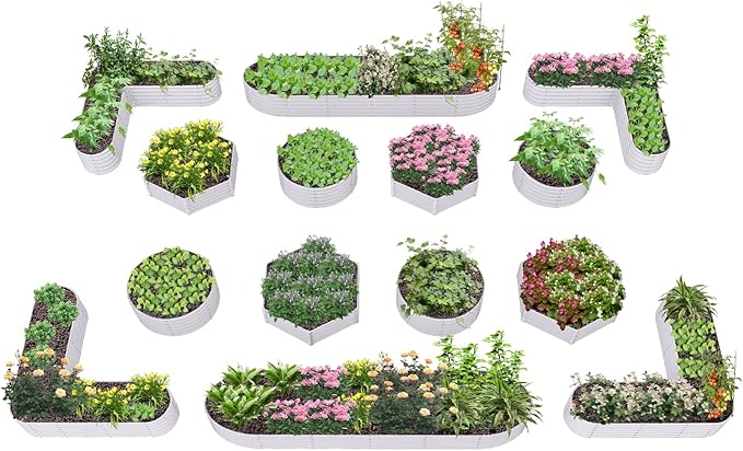 A ANLEOLIFE 14-Pack Deep Root Galvanized Raised Garden Beds Outdoor by AAnleolife