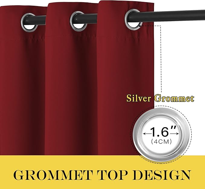 NICETOWN Blackout Curtains 54 Inches Long, Thermal Insulated Room Darkening - Image 6