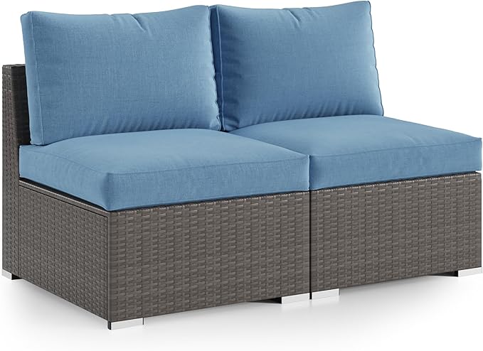 Wisteria Lane Patio Furniture Set, 2 Pieces Armless Wicker Outdoor Furniture - Image 7
