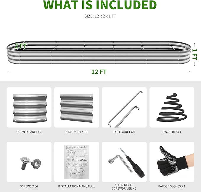 Galvanized Metal Raised Garden Bed Kit - Image 4