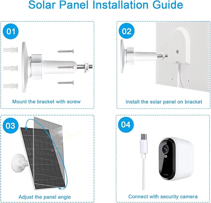 Zivif 7W Solar Panel for Arlo Essential 2K, Essential XL Spotlight Cameras - Image 6