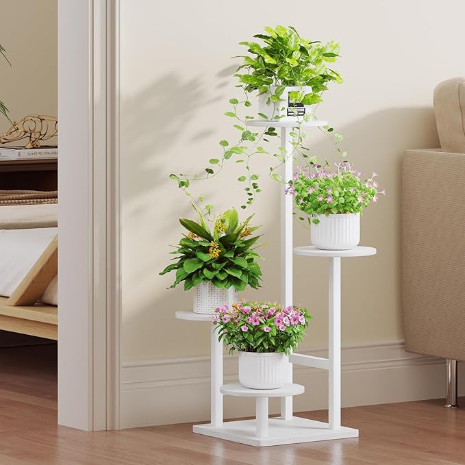 Plant Stand Indoor with Grow Light, 4-Tiered Tall Plant Stand Indoor, Metal - Image 2
