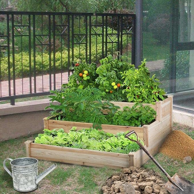 Yaheetech 3 Tier 47 x 47 x 22in Raised Garden Bed Horticulture Outdoor Elevated - Image 7