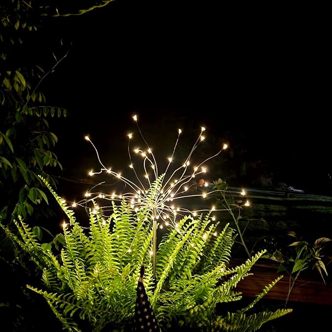 FOOING 6 Pcs Solar Garden Lights Solar Firework Lights, 200 LED String Light 2 - Image 3