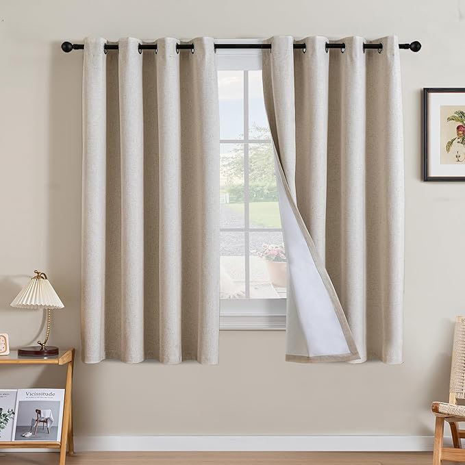 H.VERSAILTEX Linen Curtains 100% Blackout Curtains by HVERSAILTEX
