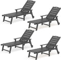 LUE BONA Outdoor Chaise Lounge Chairs Set of 4, HDPS Chaise Lounger, 5 by LUEBONA