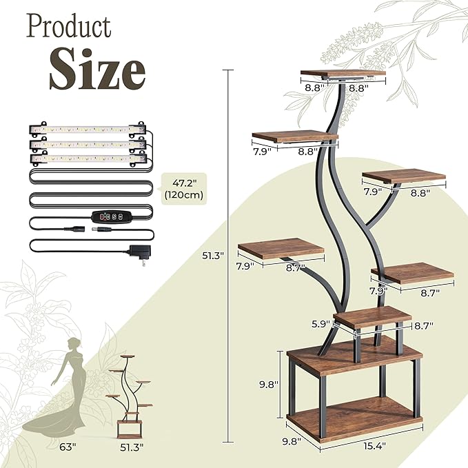 PRAISUN 51.3 Inch Plant Stand - Image 7