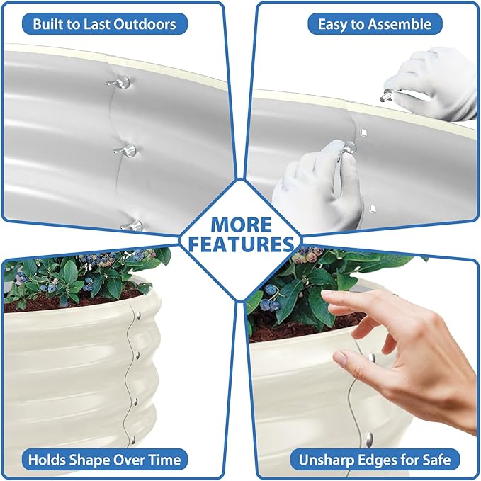 Round Galvanized Raised Garden Bed, Easy DIY Assembly, Above Ground Gardening - Image 6