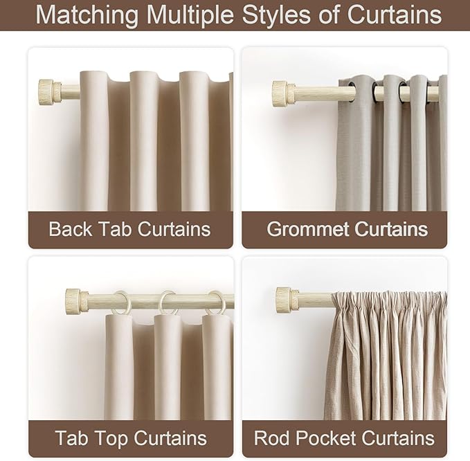 2 Pack Antique White Curtain Rods - Image 3