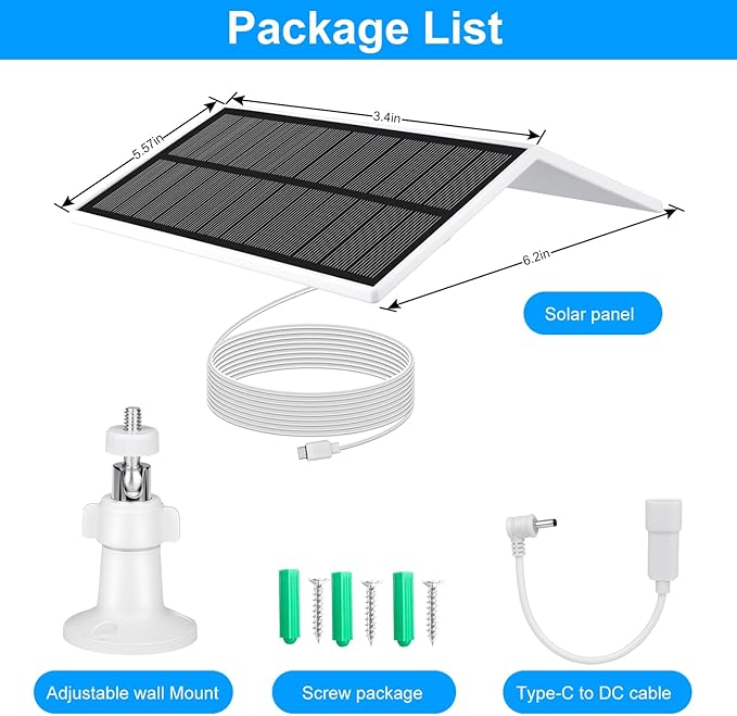 Solar Panel for Ring Camera Spotlight Cam Plus/Pro & Stick Up Cam/Pro Battery - Image 5