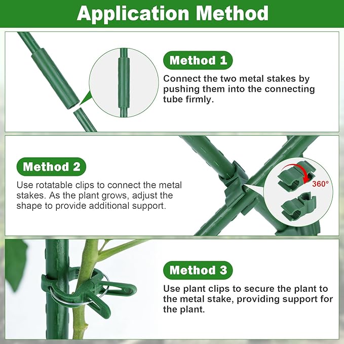Garden Stakes 70 Pack, 16 Inch Plastic Coated Metal Tomato Stakes, DIY 4ft 5ft - Image 3
