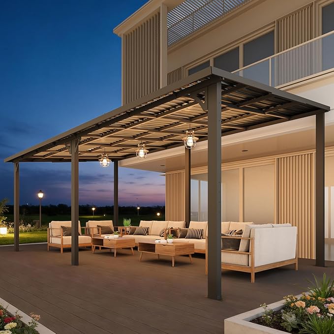 AECOJOY 10' x 20' Outdoor Hardtop Metal Gazebo - Image 2