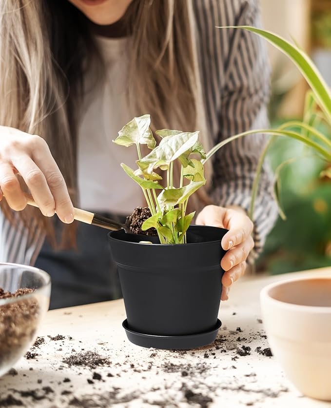 homenote Pots for Plants, Matte Black - Image 2