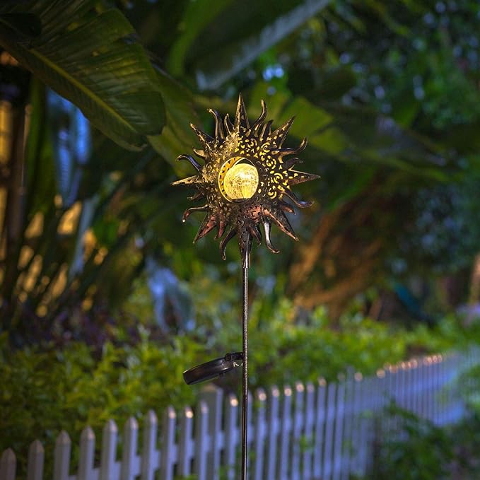 HOMEIMPRO Large Sun Solar Garden Decor Lights Outdoor Garden Gifts Mom Dad - Image 5