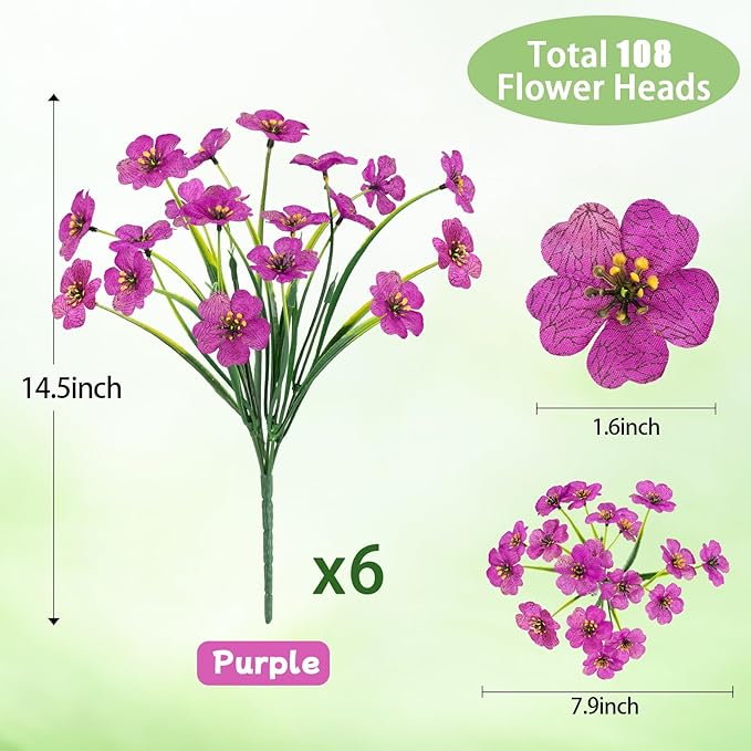 MACTING Artificial Flowers for Outdoors Fake Flowers UV Resistant No Fade Faux - Image 5
