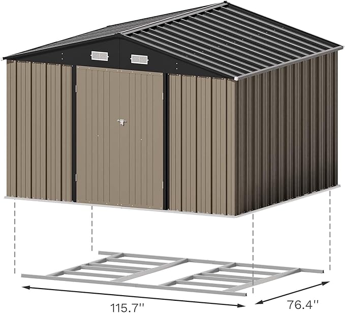 Patiowell 10 x 8 FT Outdoor Storage Shed - Image 7