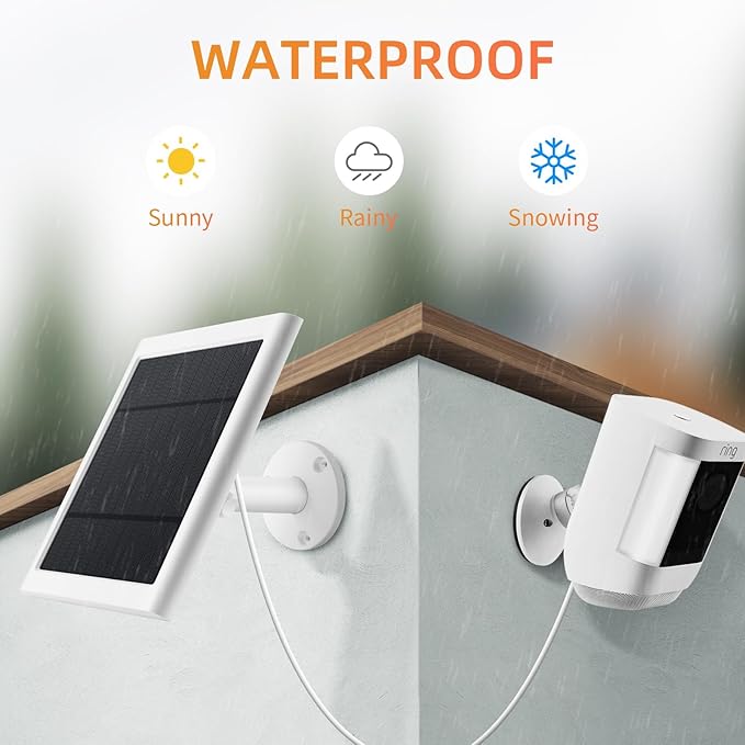 8 Pack IP65 Solar Panel for Rings Camera, 4W Solar Charger Compatible - Image 4