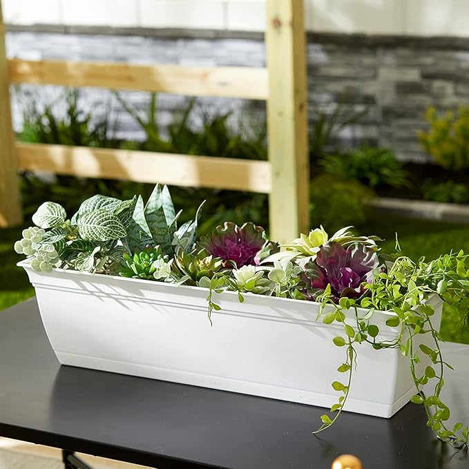 The HC Companies 24" Eclipse PlasticWindow Box 7.76"x24"x6.57" in White Color - Image 2
