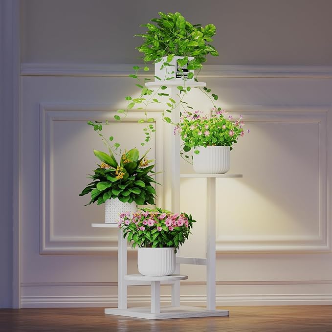 Plant Stand Indoor with Grow Light, 4-Tiered Tall Plant Stand Indoor, Metal - Image 6
