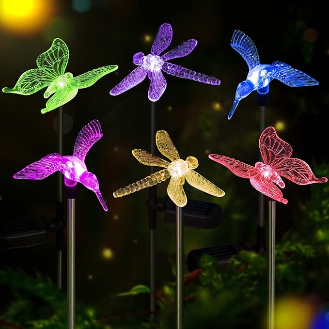 OxyLED Solar Garden Stake Lights 6 Pack Outdoor LED Figurine Lighting Color - Image 2