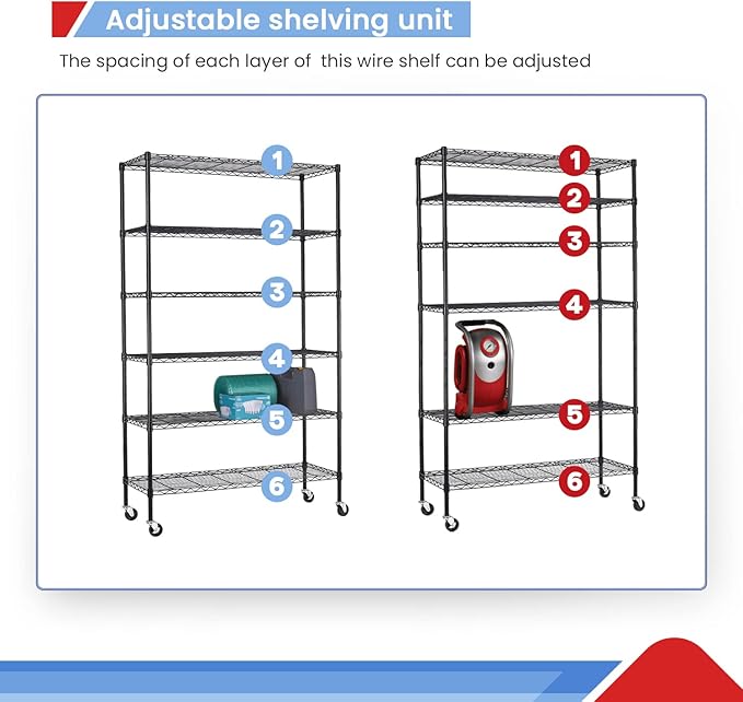BestOffice | 6-Tier Wire Storage Shelves - Image 5