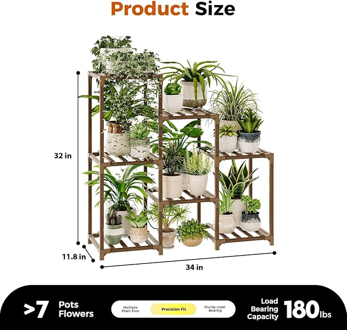 Bamworld Plant Stand with Grow Light Plant Shelf - Image 5