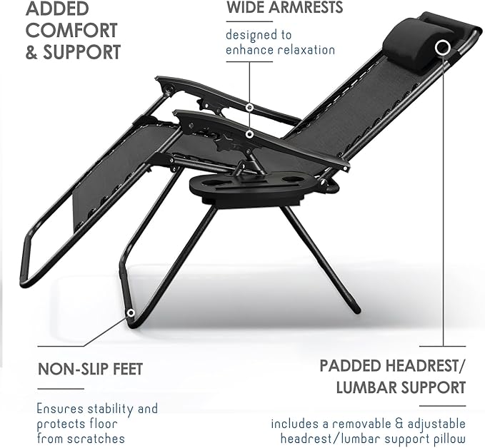 Nestl Zero Gravity Chairs, Portable Patio Lounge Chair Outdoor - Image 6