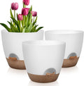 Plant Pots 12/10/9 Inch Self Watering Pots, Plastic Flower Pots, Nursery by QRRICA