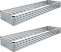 2PCS 12x4x1FT Galvanized Raised Garden Bed Kit, Vegetable Boxes-Rectangle Metal by DIIYIV